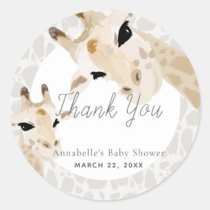Mum & Baby Giraffe Baby Shower Sticker