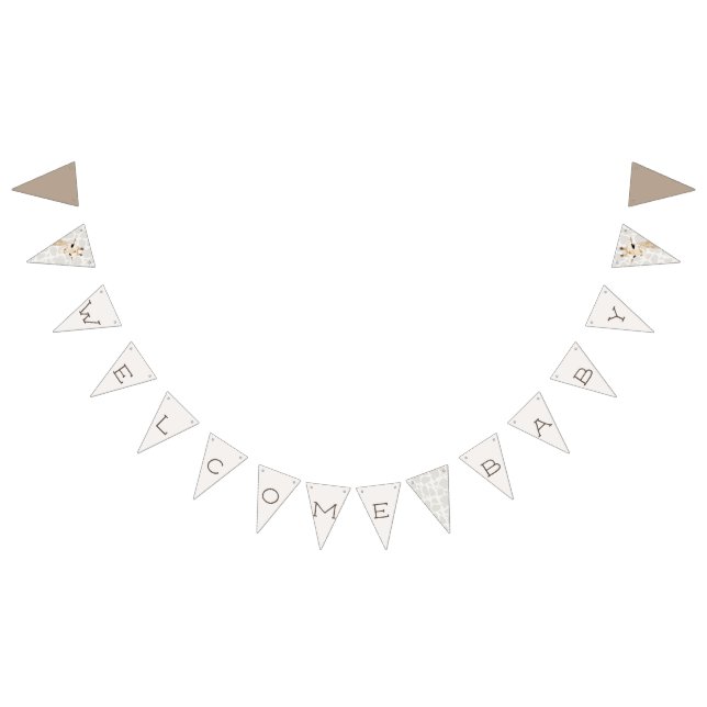 Mum & Baby Giraffe Watercolor Welcome Baby Bunting (All)