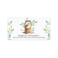 Mum & Baby Hedgehog Baby Shower Address Label