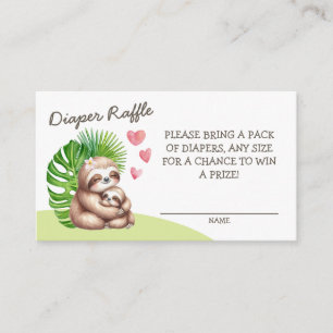 Mum & Baby Sloth Diaper Raffle Enclosure Card