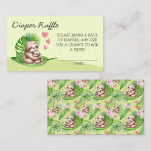 Mum & Baby Sloth Diaper Raffle - Enclosure Card