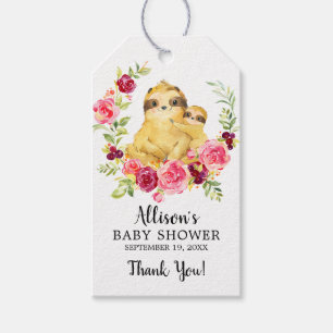 Mum & Baby Sloth Shower Favour Gift Tag