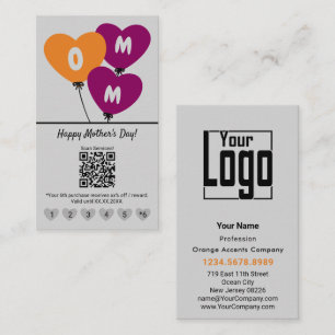 Mum Balloons Happy Mother's Day Portrait Format Loyalty Card