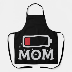 Mum Battery Low Tired Funny Mother's Day Apron