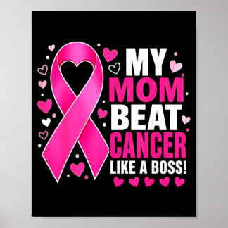 Mum Beat Breast Cancer Like A Boss Fighter Poster