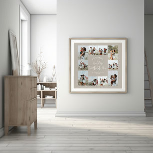 Mum beige elegant modern minimal photo collage poster