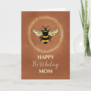 Mum Birthday Bee in Wreath Vintage Inspired Card