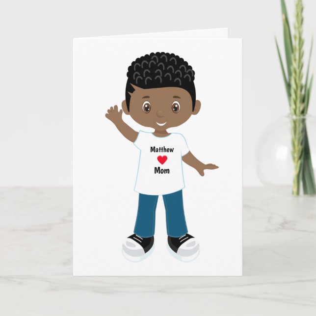 Mum Birthday Black Boy Card (Front)
