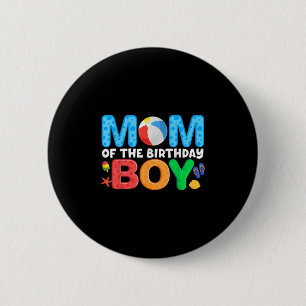 Mum Birthday Boy Kids Beach Ball Theme Party Pool 6 Cm Round Badge