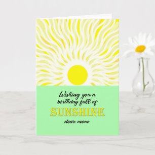 Mum Birthday Bright Sunshine Card