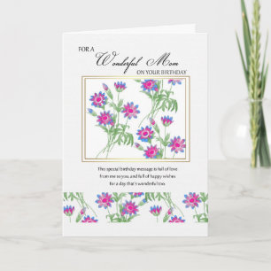 mum birthday card - floral birthday card for mum