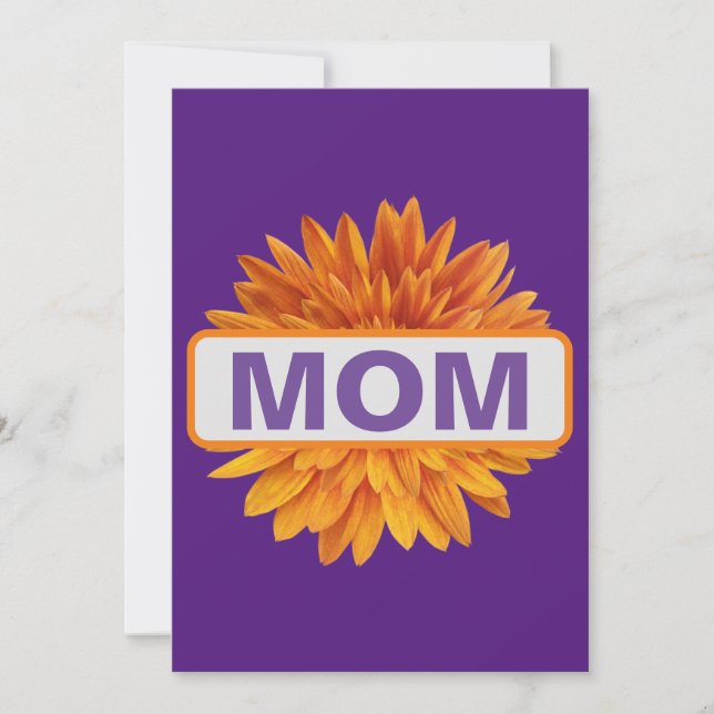 Mum Birthday Celebration Purple Floral Sunflower Invitation (Front)