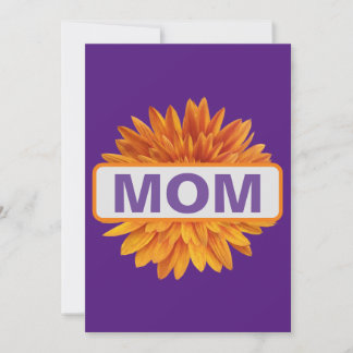 Mum Birthday Celebration Purple Floral Sunflower Invitation