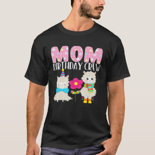 Mum Birthday Crew Llama Birthday Cute Llama Party T-Shirt