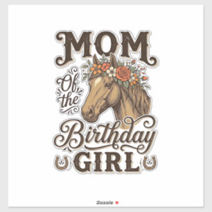 Mum Birthday Girl Floral Horse Western Vintage Shi