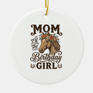 Mum Birthday Girl Floral Horse Western Vintage Shi Ceramic Tree Decoration