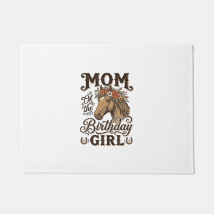 Mum Birthday Girl Floral Horse Western Vintage Shi Doormat