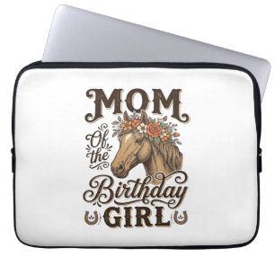 Mum Birthday Girl Floral Horse Western Vintage Shi Laptop Sleeve
