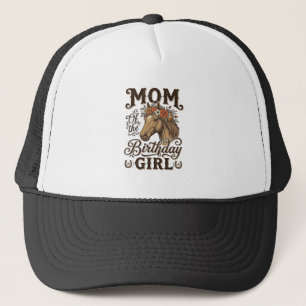 Mum Birthday Girl Floral Horse Western Vintage Shi Trucker Hat