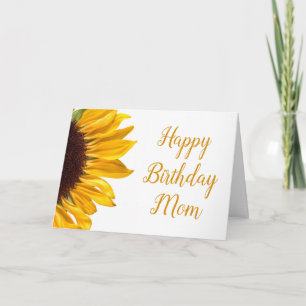 Mum Birthday Golden Yellow Sunflower  Card