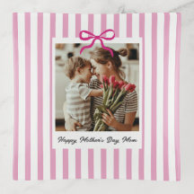 Mum Birthday Mother's Day Custom Photo Pink Stripe