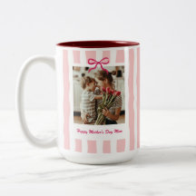 Mum Birthday Mother's Day Custom Photo Pink Stripe