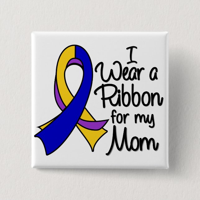 Mum - Bladder Cancer Ribbon 15 Cm Square Badge (Front)
