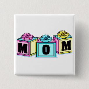 Mum (Blocks) 15 Cm Square Badge