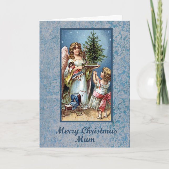 Mum Blue Christmas Card (Front)