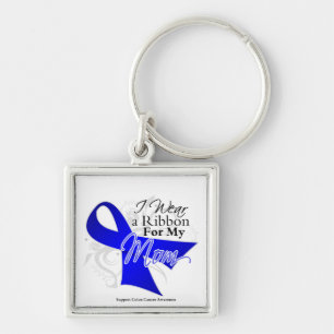 Mum Blue Ribbon - Colon Cancer Key Ring
