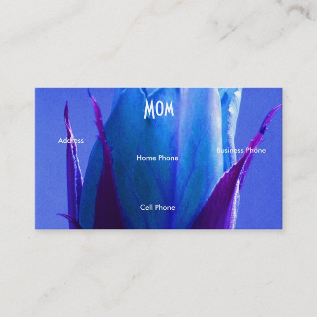 Mum Blue Rose Profile Card (Front)