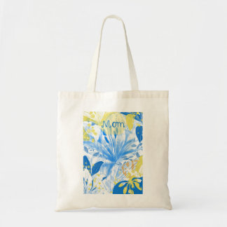 Mum Blue Yellow Floral Tote Bag