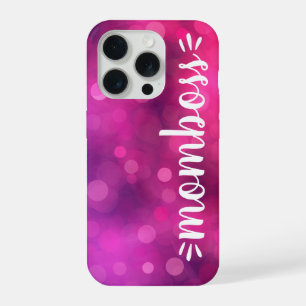 Mum Boss Babe Fun Script Typography Bold Hot Pink iPhone 15 Pro Case