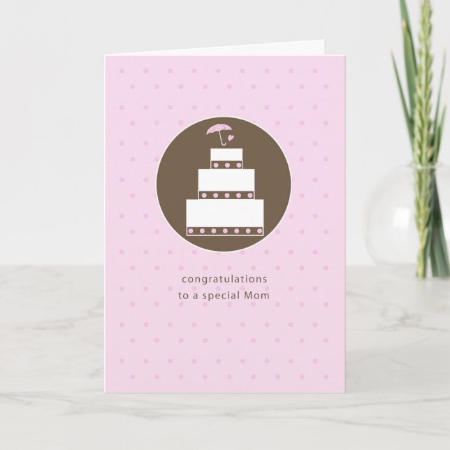 Mum, Bridal Shower Cake Congratulations Card (Front)