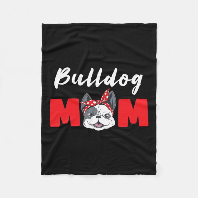 Mum - Bulldog  Fleece Blanket (Front)