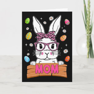 Mum Bunny Leopard Gles Happy Easter Day Women Girl Card