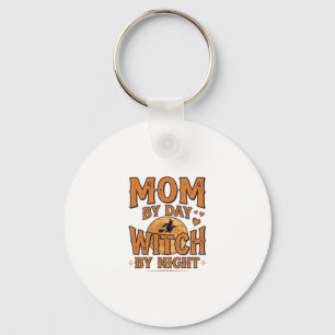 Mum By Day Witch By Night Halloween Shirt Design_1 Key Ring