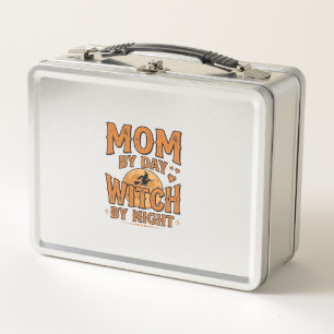 Mum By Day Witch By Night Halloween Shirt Design_1 Metal Lunch Box