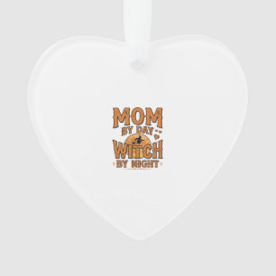 Mum By Day Witch By Night Halloween Shirt Design_1 Ornament
