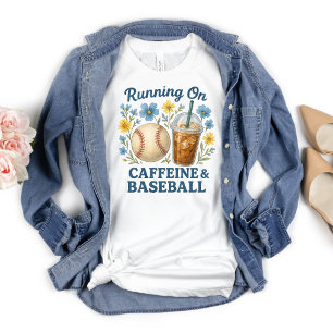 Mum Caffeine and Baseball Sports Mum of Boys T-Shirt