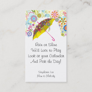 Mum Calling Card Umbrella 2013 Calendar Template