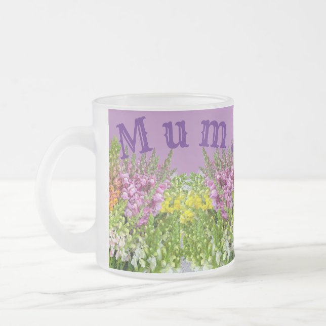 MUM! Card Frosted Glass Coffee Mug (Left)