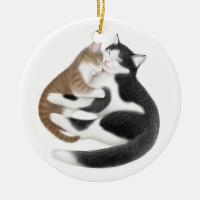 Mum Cat & Her Kitten Ornament (Front)