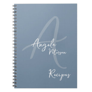 Mum Chef Recipes Dusty Blue Notebook