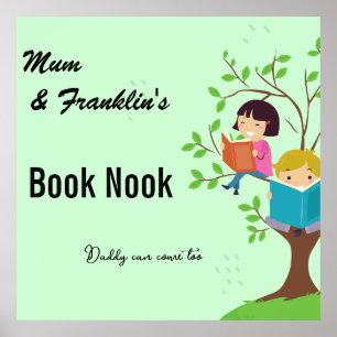 Mum & Child Book Nook. Editable names & text  Poster