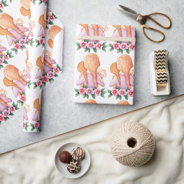 Mum Child Puppy Mother's Day Wrapping Paper (Crafts)
