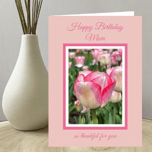 Mum Christian Birthday Pink Tulips Card