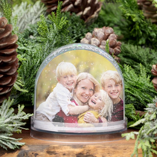 Mum Christmas Stocking Stuffer Custom 2 Photo Snowglobe (Winter)