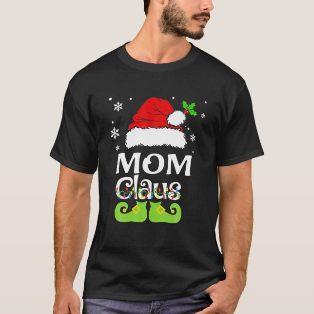 Mum Claus , Family Matching Mum Claus Pajama T-Shirt (Front)