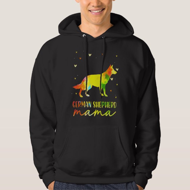 Mum Colourful German Shepherd Hoodie (Front)